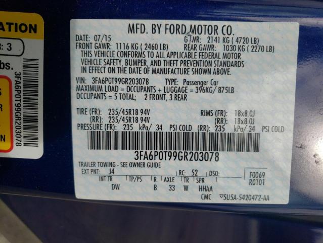 Photo 10 from auction – 2016 FORD FUSION SE with VIN 3FA6P0T99GR203078