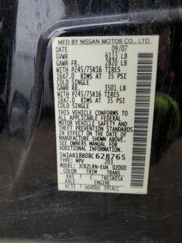 Photo 10 from auction – 2008 NISSAN PATHFINDER with VIN 5N1AR18B08C628765