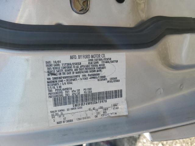 Photo 10 from auction – 2002 MERCURY GRAND MARQ with VIN 2MEFM74W02X615978