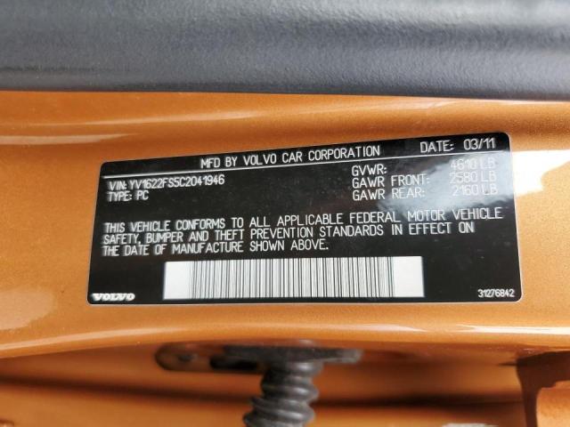 Photo 10 from auction – 2012 VOLVO S60 T5 with VIN YV1622FS5C2041946