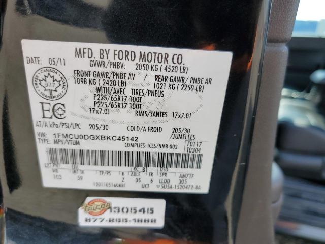 Photo 10 from auction – 2011 FORD ESCAPE XLT with VIN 1FMCU0DGXBKC45142