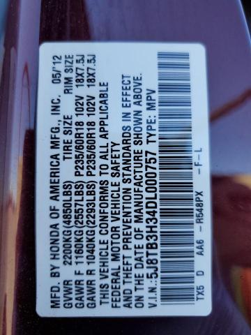 Photo 10 from auction – 2013 ACURA RDX with VIN 5J8TB3H34DL000757