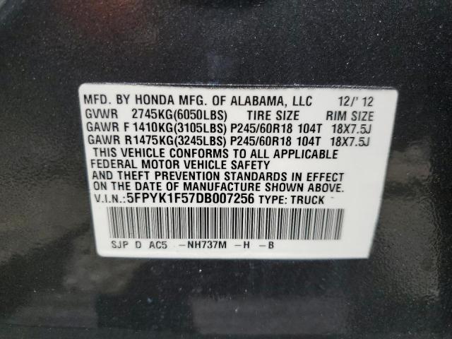 Photo 10 from auction – 2013 HONDA RIDGELINE with VIN 5FPYK1F57DB007256