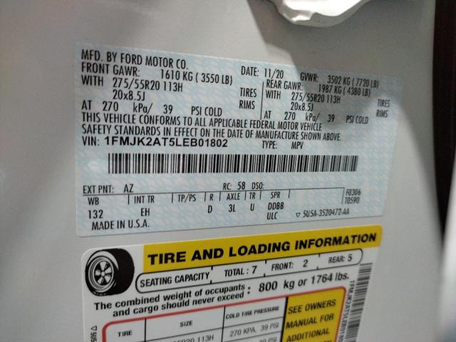 Photo 10 from auction – 2020 FORD EXPEDITION with VIN 1FMJK2AT5LEB01802