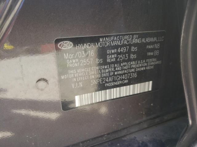 Photo 10 from auction – 2016 HYUNDAI SONATA SE with VIN 5NPE24AF1GH407316