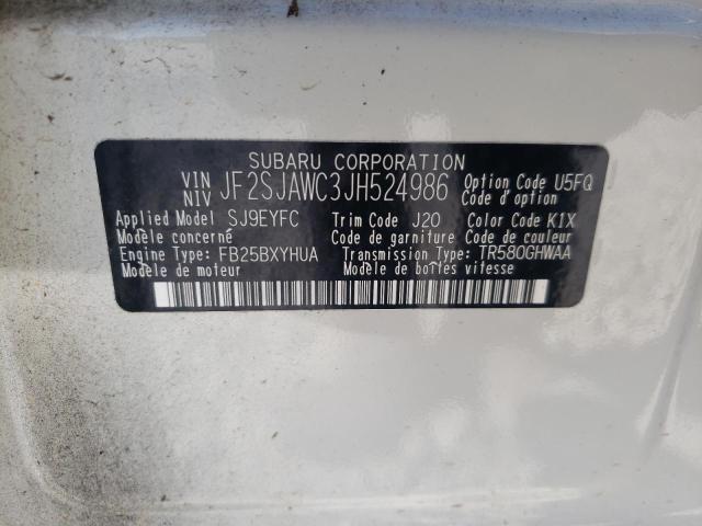 Photo 10 from auction – 2018 SUBARU FORESTER 2 with VIN JF2SJAWC3JH524986