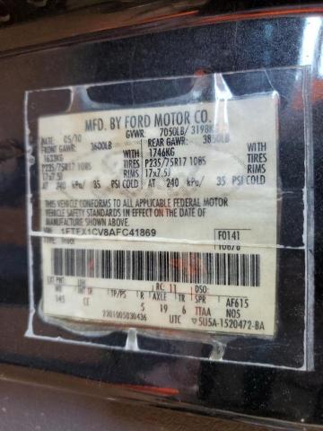 Photo 10 from auction – 2010 FORD F150 SUPER with VIN 1FTFX1CV8AFC41869