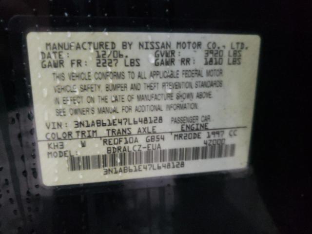 Photo 10 from auction – 2007 NISSAN SENTRA 2.0 with VIN 3N1AB61E47L648128