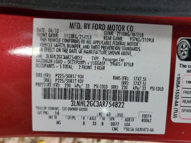 Photo 10 from auction – 2010 LINCOLN MKZ with VIN 3LNHL2GC3AR754822