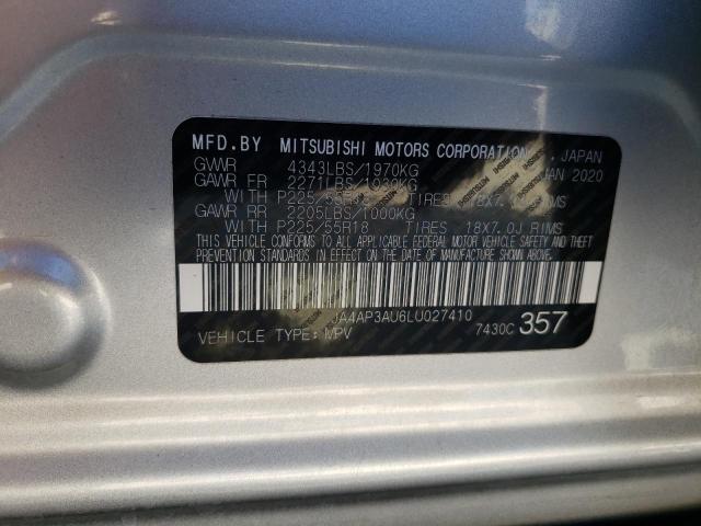 Photo 10 from auction – 2020 MITSUBISHI OUTLANDER with VIN JA4AP3AU6LU027410