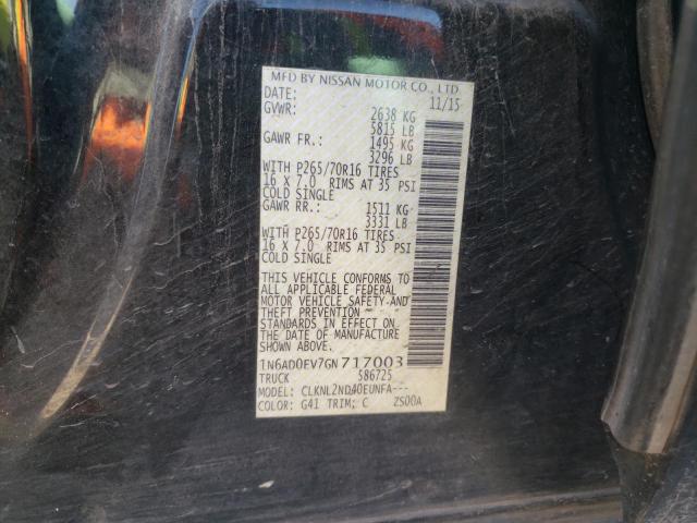 Photo 10 from auction – 2016 NISSAN FRONTIER S with VIN 1N6AD0EV7GN717003