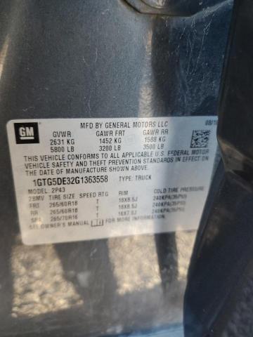 Photo 10 from auction – 2016 GMC CANYON SLT with VIN 1GTG5DE32G1363558