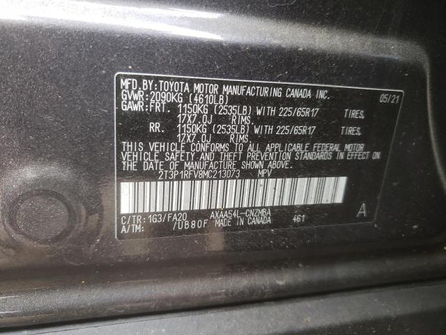 Photo 10 from auction – 2021 TOYOTA RAV4 XLE with VIN 2T3P1RFV8MC213073