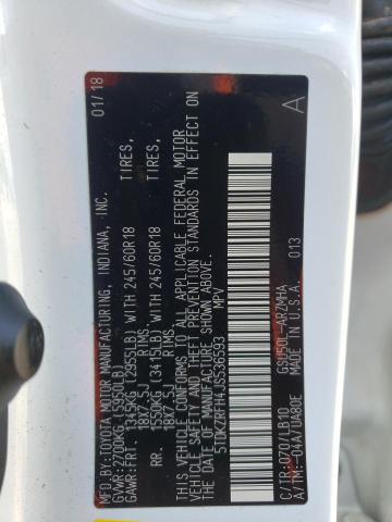 Photo 10 from auction – 2018 TOYOTA HIGHLANDER with VIN 5TDKZRFH4JS536593