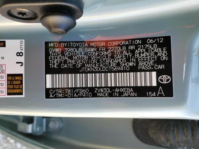 Photo 10 from auction – 2012 TOYOTA PRIUS with VIN JTDKN3DU2C1569410