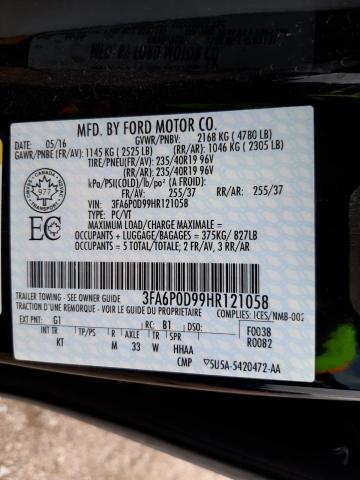 Photo 10 from auction – 2017 FORD FUSION TIT with VIN 3FA6P0D99HR121058
