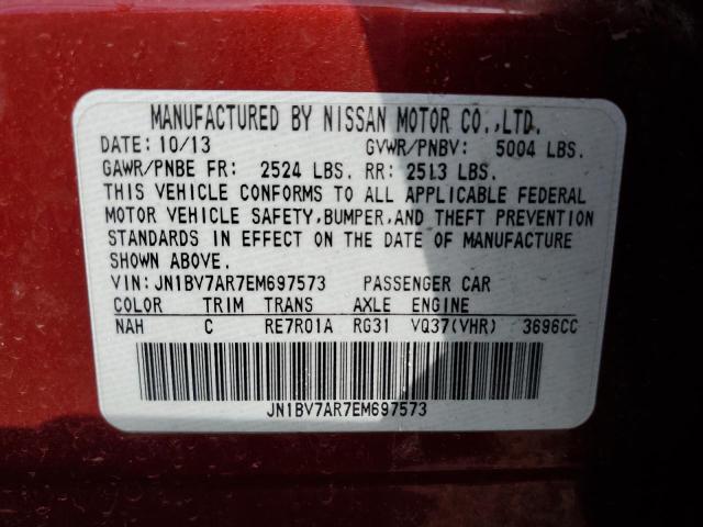 Photo 10 from auction – 2014 INFINITI Q50 BASE with VIN JN1BV7AR7EM697573