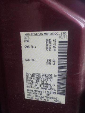 Photo 10 from auction – 2011 NISSAN ALTIMA BAS with VIN 1N4AL2APXBN515599