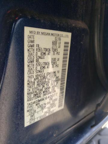 Photo 10 from auction – 2006 NISSAN PATHFINDER with VIN 5N1AR18W66C640077