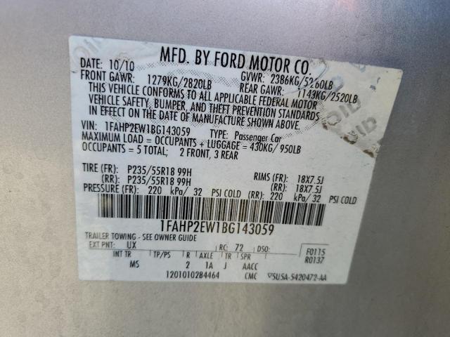 Photo 10 from auction – 2011 FORD TAURUS SEL with VIN 1FAHP2EW1BG143059