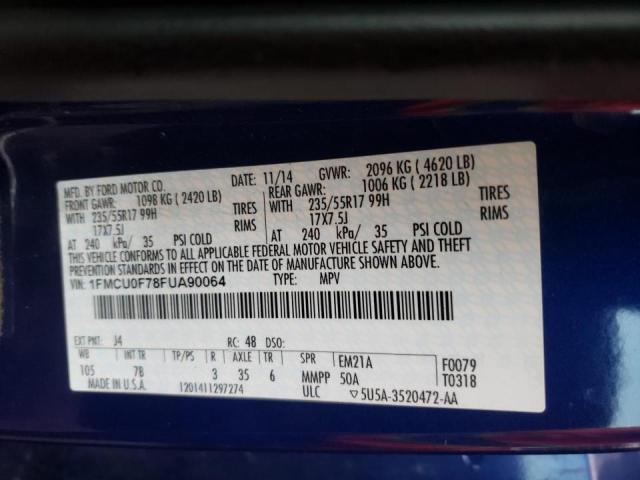 Photo 10 from auction – 2015 FORD ESCAPE S with VIN 1FMCU0F78FUA90064