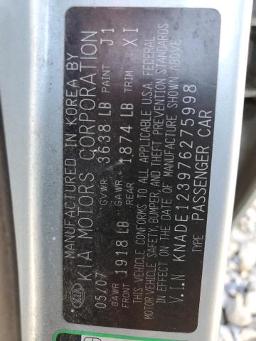 Photo 10 from auction – 2007 KIA RIO BASE with VIN KNADE123976275998