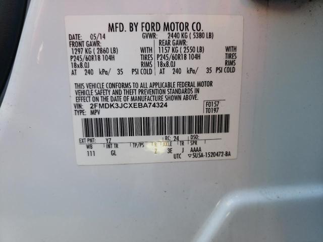 Photo 10 from auction – 2014 FORD EDGE SEL with VIN 2FMDK3JCXEBA74324