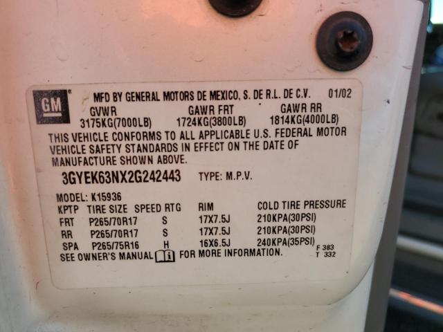 Photo 10 from auction – 2002 CADILLAC ESCALADE E with VIN 3GYEK63NX2G242443