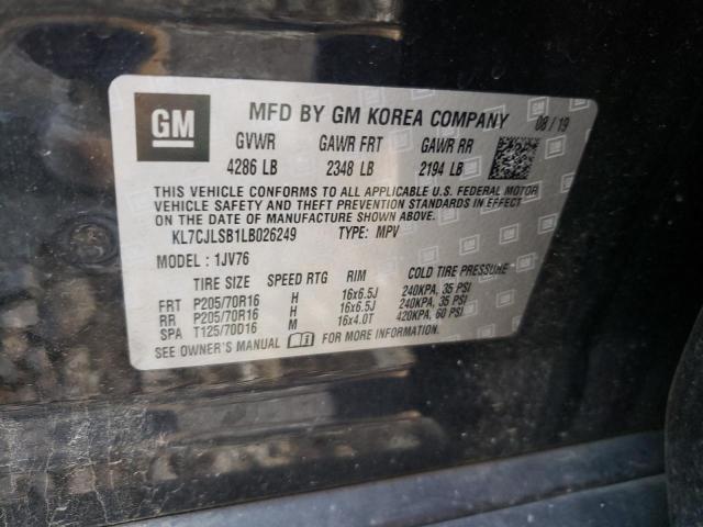 Photo 10 from auction – 2020 CHEVROLET TRAX 1LT with VIN KL7CJLSB1LB026249