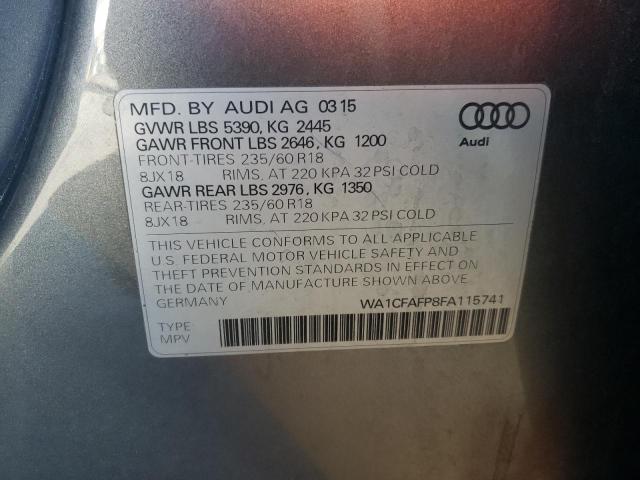 Photo 10 from auction – 2015 AUDI Q5 PREMIUM with VIN WA1CFAFP8FA115741