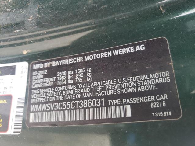 Photo 10 from auction – 2012 MINI COOPER S with VIN WMWSV3C55CT386031