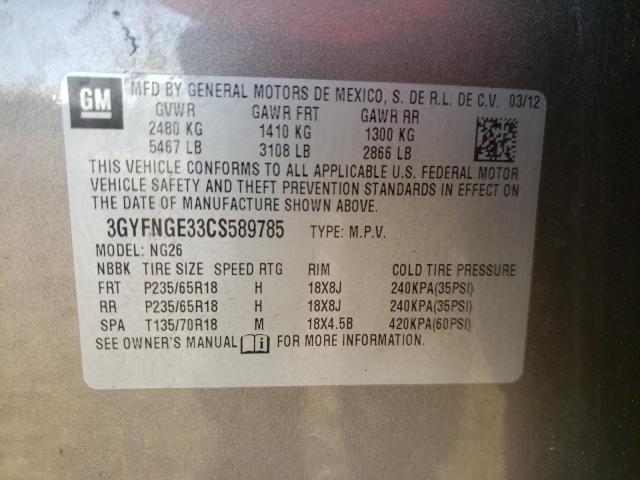 Photo 10 from auction – 2012 CADILLAC SRX with VIN 3GYFNGE33CS589785