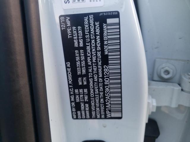 Photo 10 from auction – 2019 PORSCHE MACAN with VIN WP1AA2A53KLB01282