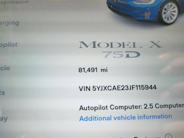 Photo 8 from auction – 2018 TESLA MODEL X with VIN 5YJXCAE23JF115944