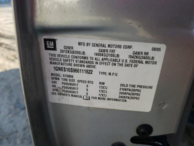 Photo 10 from auction – 2006 CHEVROLET TRAILBLAZE with VIN 1GNES16S966111822