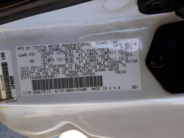 Photo 10 from auction – 2014 TOYOTA TACOMA PRE with VIN 5TFTX4GN8EX034011