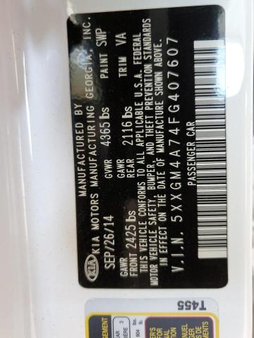 Photo 10 from auction – 2015 KIA OPTIMA LX with VIN 5XXGM4A74FG407607