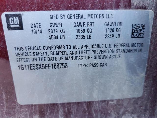 Photo 10 from auction – 2015 CHEVROLET MALIBU 2LT with VIN 1G11E5SX5FF188753