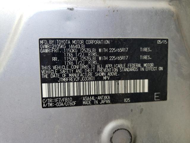 Photo 10 from auction – 2015 TOYOTA RAV4 LE with VIN JTMBFREV2FJ030801