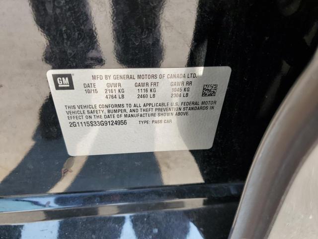 Photo 10 from auction – 2016 CHEVROLET IMPALA LT with VIN 2G1115S33G9124956