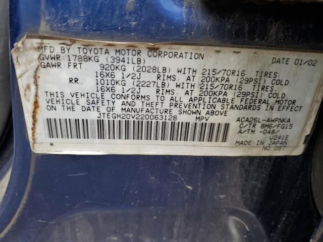 Photo 10 from auction – 2002 TOYOTA RAV4 with VIN JTEGH20V220063128