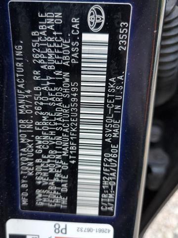 Photo 10 from auction – 2014 TOYOTA CAMRY L with VIN 4T1BF1FK2EU359495