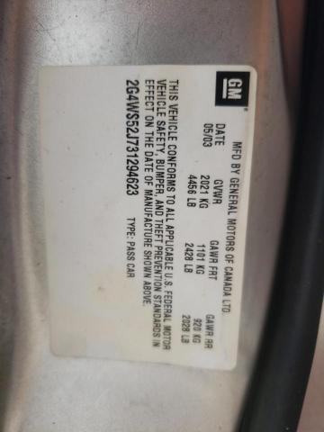 Photo 10 from auction – 2003 BUICK CENTURY CU with VIN 2G4WS52J731294623