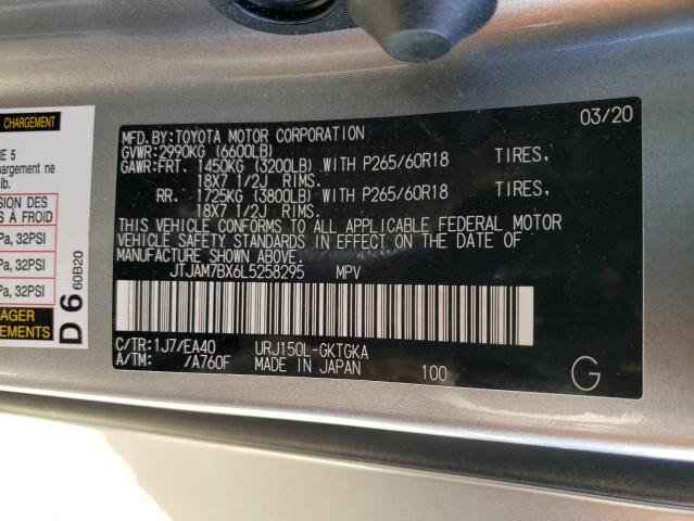 Photo 10 from auction – 2020 LEXUS GX 460 PRE with VIN JTJAM7BX6L5258295