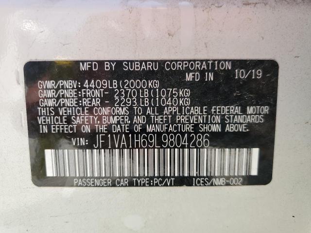Photo 10 from auction – 2020 SUBARU WRX LIMITE with VIN JF1VA1H69L9804286