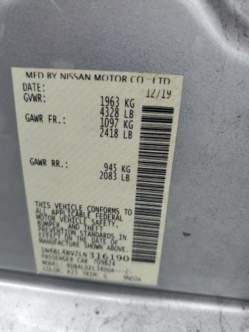 Photo 10 from auction – 2020 NISSAN ALTIMA S with VIN 1N4BL4BV2LN316190