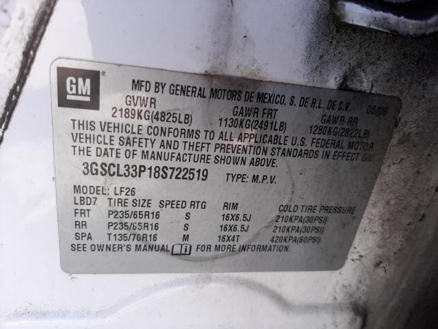 Photo 10 from auction – 2008 SATURN VUE XE with VIN 3GSCL33P18S722519