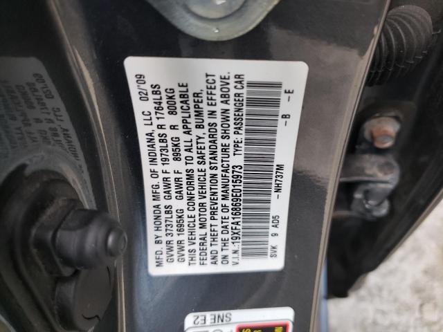 Photo 10 from auction – 2009 HONDA CIVIC EX with VIN 19XFA16869E015973