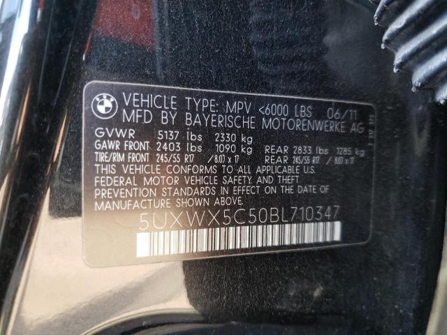 Photo 10 from auction – 2011 BMW X3 XDRIVE2 with VIN 5UXWX5C50BL710347