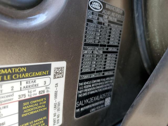 Фото 10 с аукциона – 2020 LAND ROVER RANGE ROVE с VIN SALYK2EX4LA257331